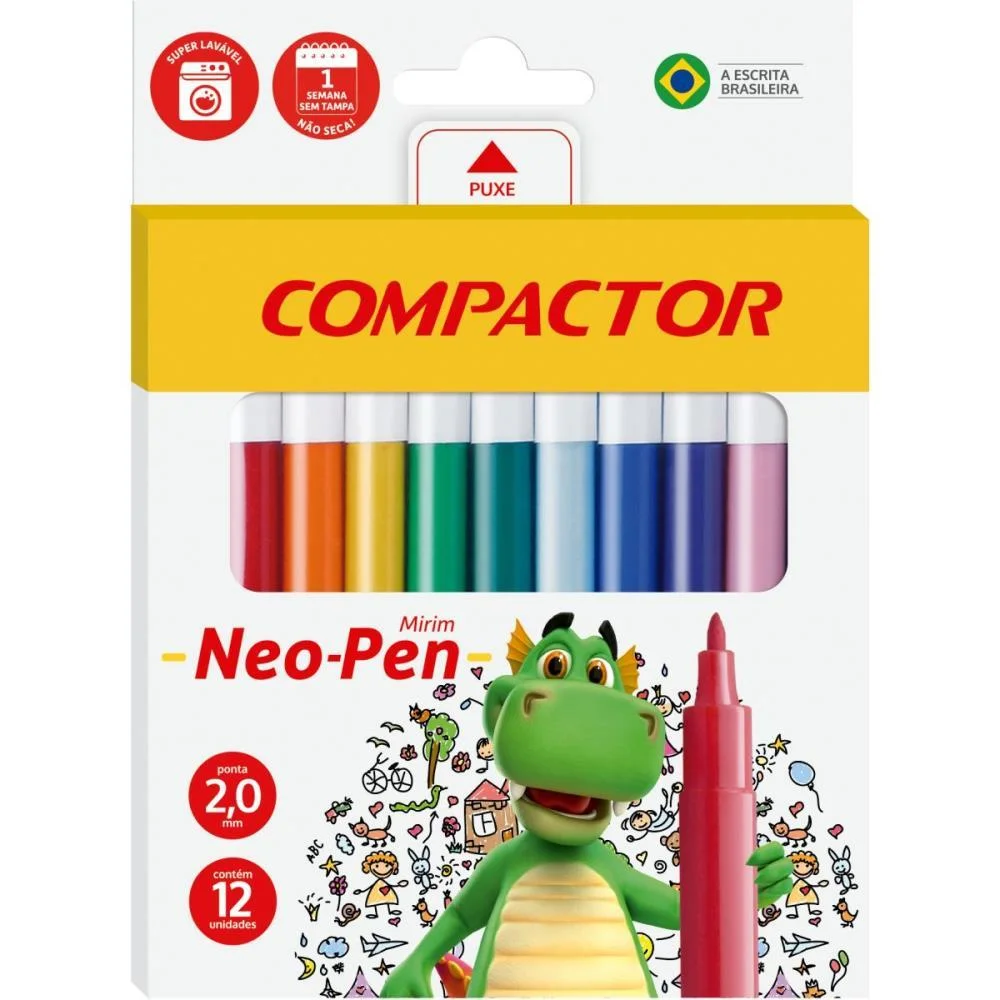 Caneta Hidrografica Neo-Pen Mirim 12 Cores Compactor (Pct.c/05) - imagem 2