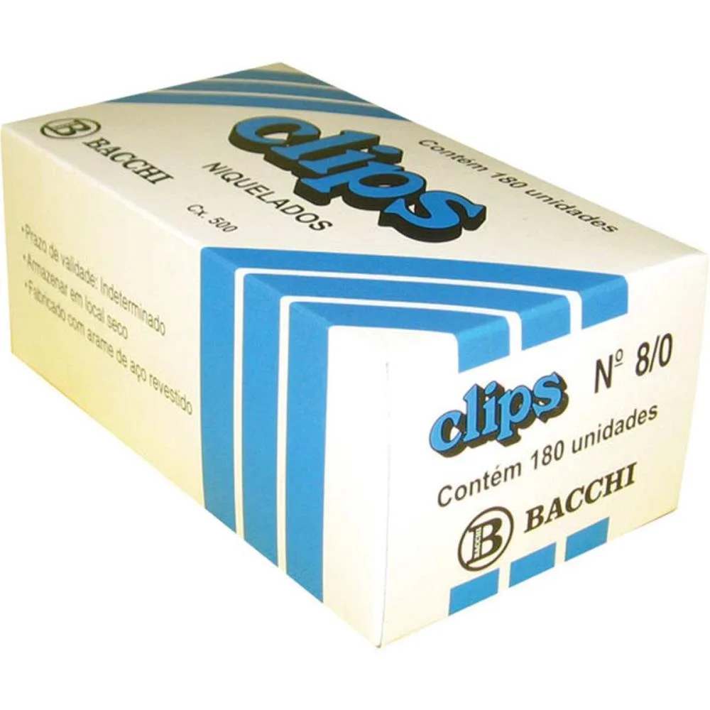 Clipe Galvanizado Aco 8/0 180 Unidades Bacchi (Caixa) - imagem 3