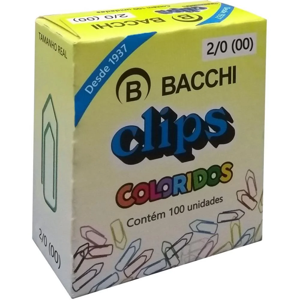 Clipe Colorido Ref.2/0 C/100 Unidades Bacchi (Pct.c/10) - imagem 4