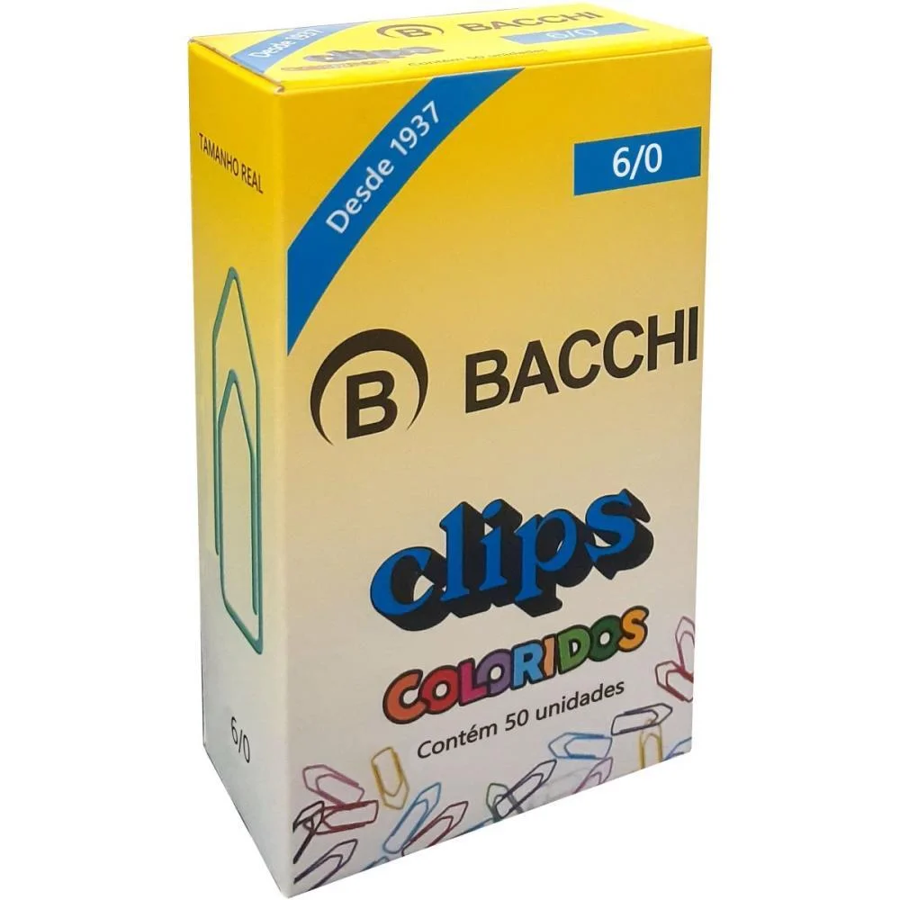 Clipe Colorido Ref.6/0 C/ 50 Unidades Bacchi (Pct.c/10) - imagem 4