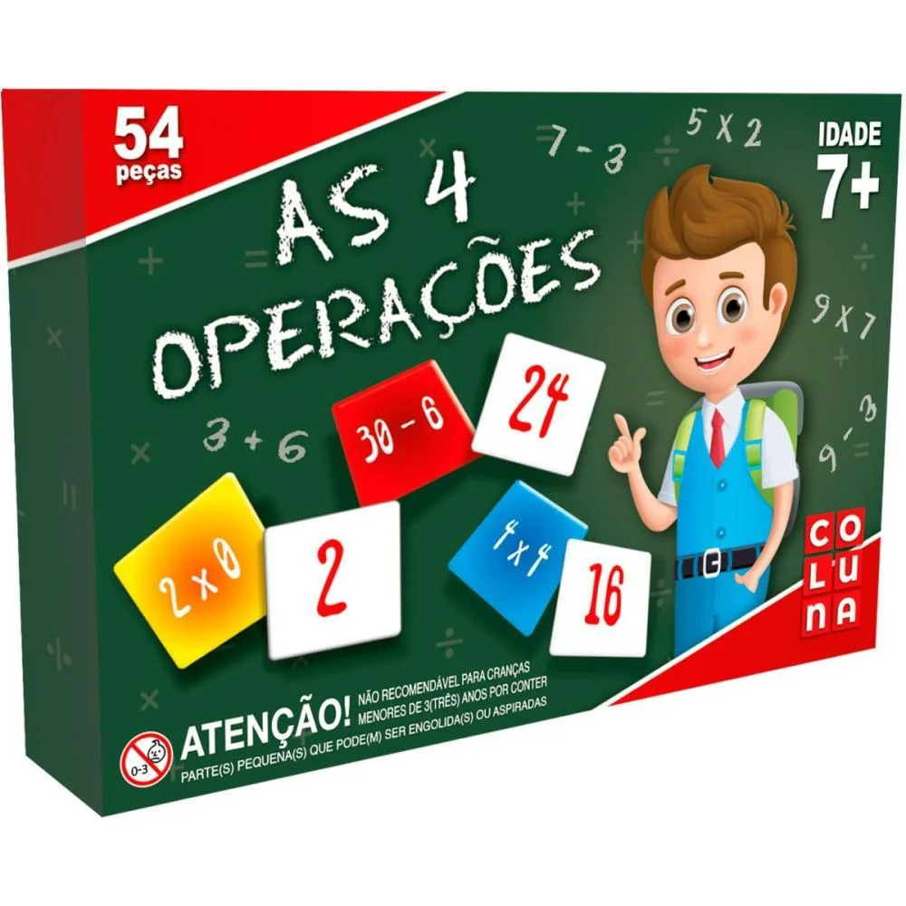 Brinquedo Pedagogico As 4 Operacoes 54 Peças Coluna - imagem 4