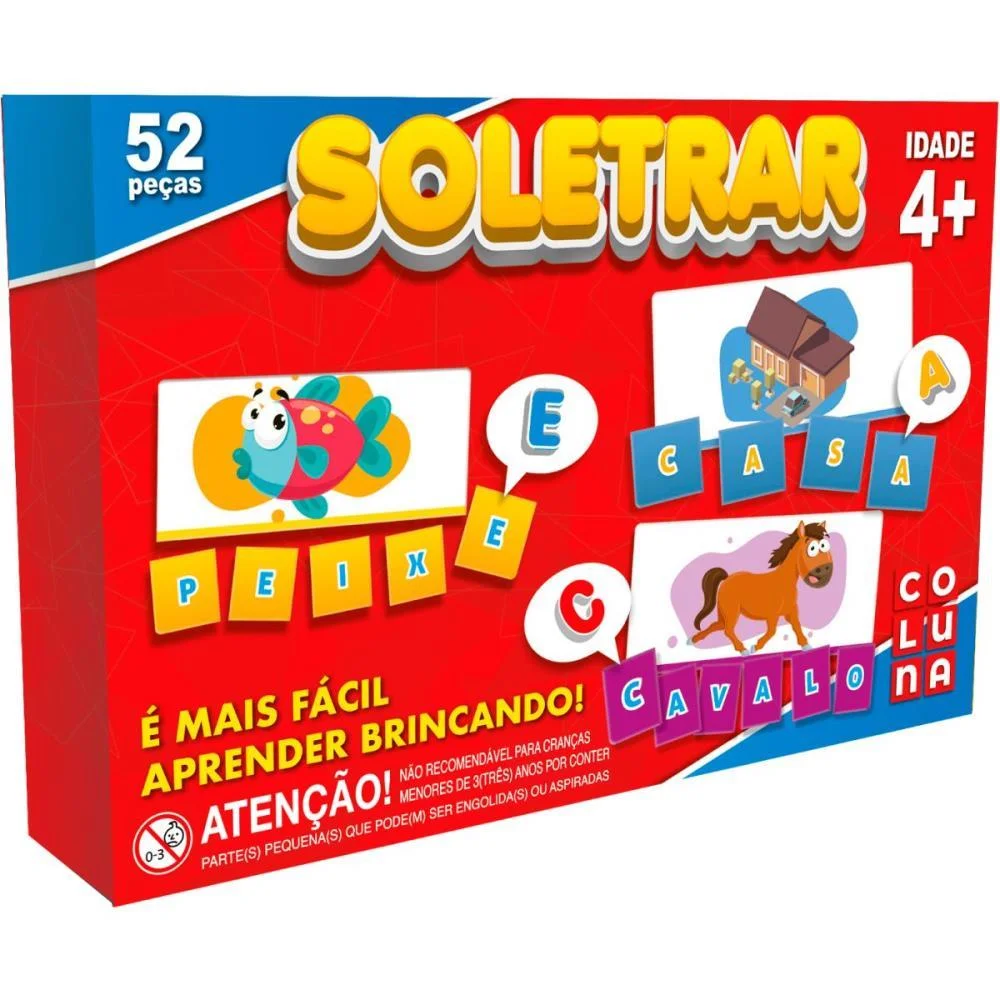 Brinquedo Pedagogico Soletrar 52 Peças Coluna - imagem 4