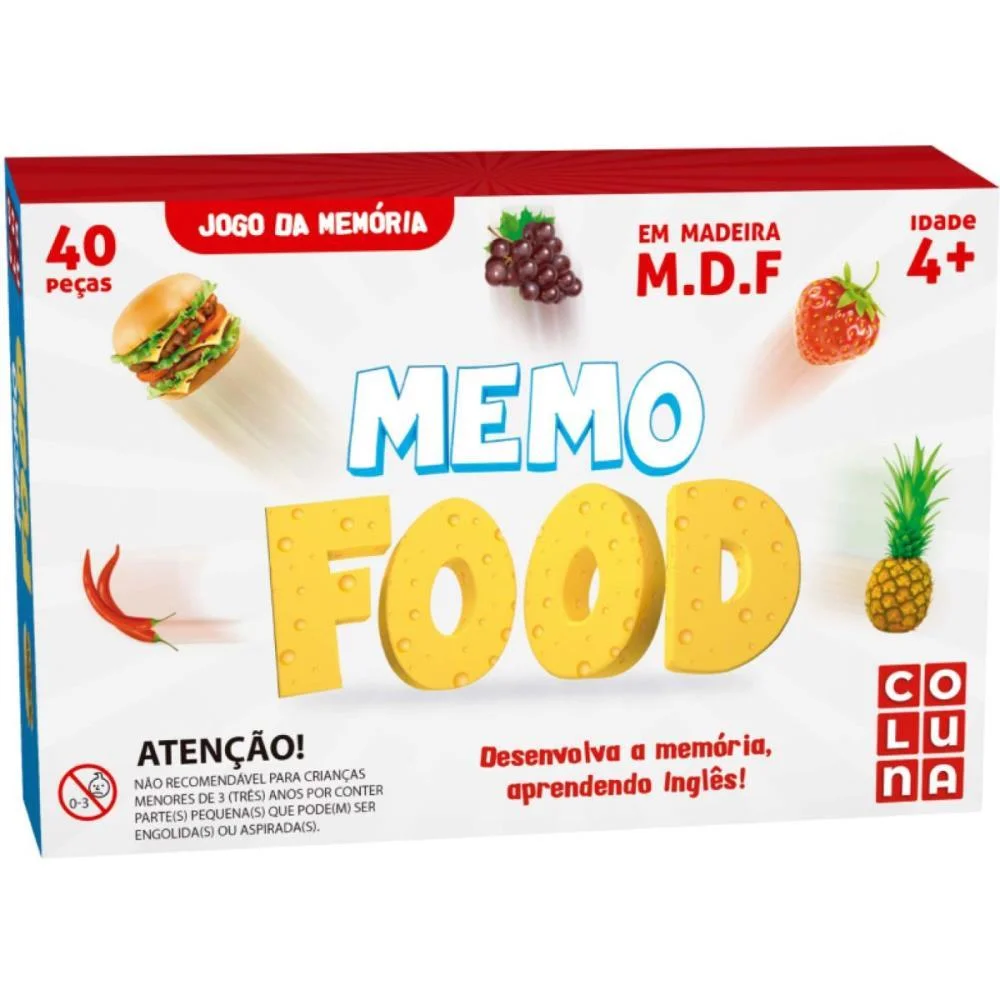Jogo Da Memoria Em Madeira Memofood 40 Pecas Coluna - imagem 3