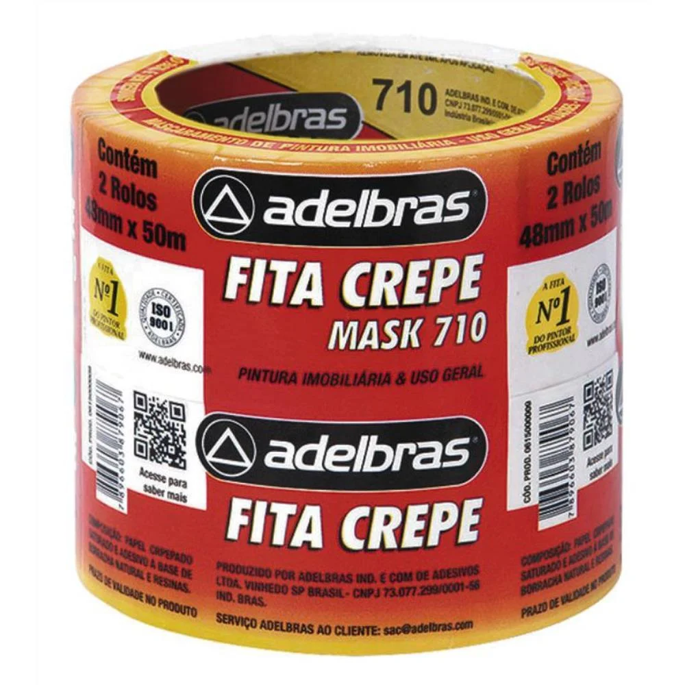 Fita Crepe 710 Mask Crepe 48Mmx50M Adelbras (Pct.c/02) - imagem 3