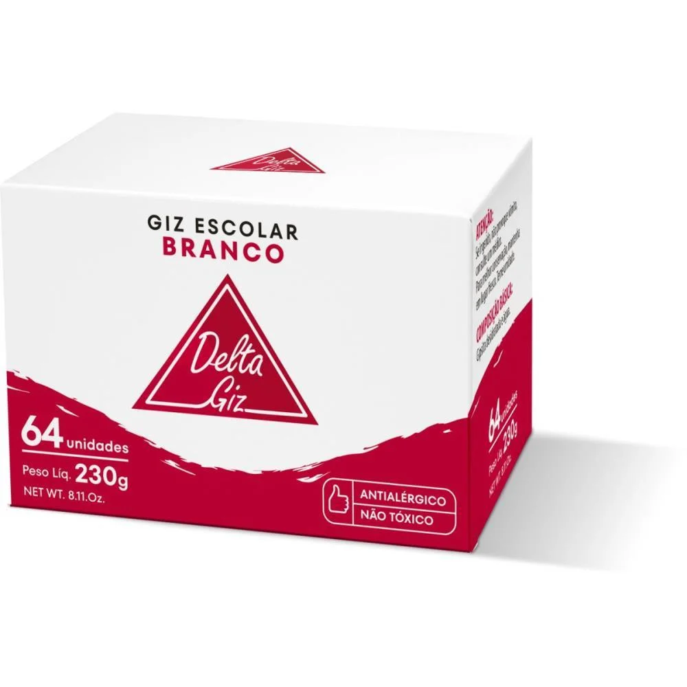 Giz Escolar Branco 40Caixasx64Palitos Delta (Caixa) - imagem 2