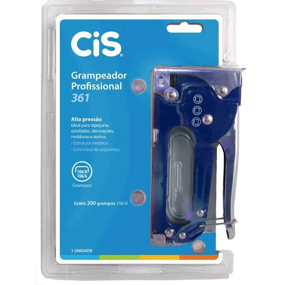 Grampeador Tapeceiro Cis-361 P/Grampos 4Mm A 8Mm Sertic - imagem 4