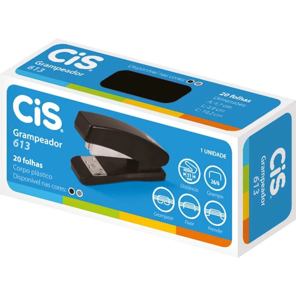 Grampeador Plastico Cis Ts613 Medio 26/6 20Fls. Sertic - imagem 4