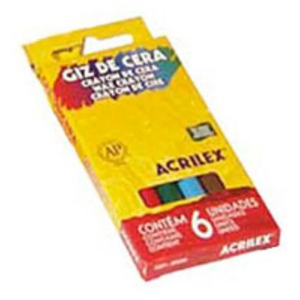 Giz De Cera Fino 06 Cores 24G Acrilex (Cx.c/12) - imagem 3