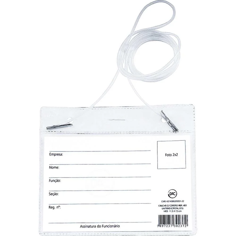 Cracha Com Cordao Pvc 11,5X7,5 Cm.(0,15) Dac (Pct.c/50) - imagem 3