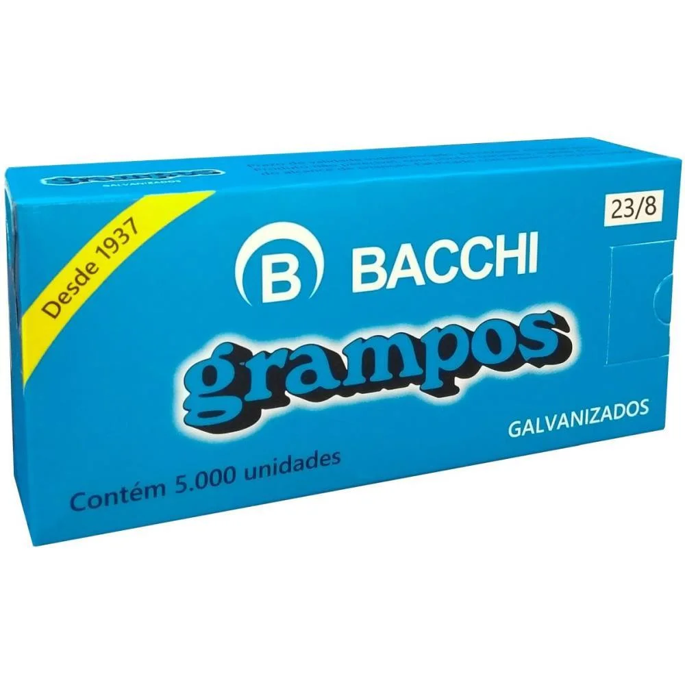 Grampo Para Grampeador 23/8 Galvanizado 5000 Grampos Bacchi (Caixa) - imagem 4