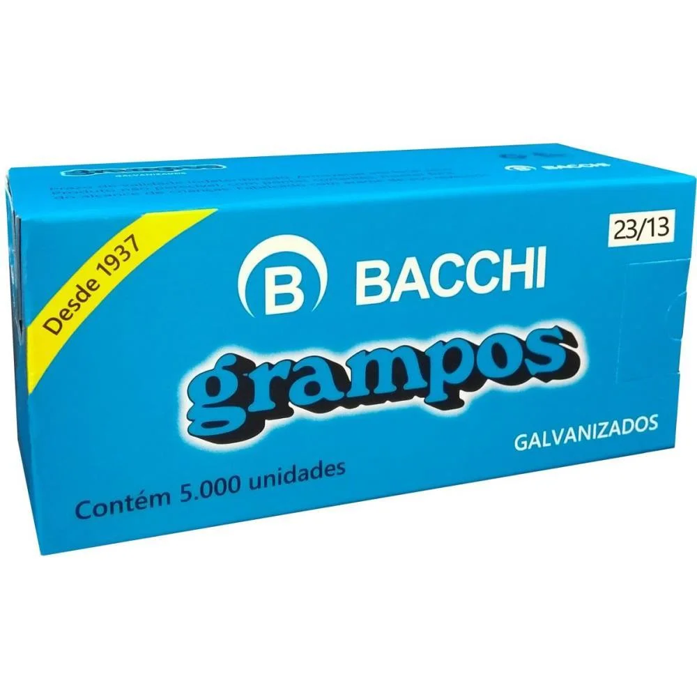 Grampo Para Grampeador 23/13 Galvanizado 5000 Grampos Bacchi (Caixa) - imagem 4