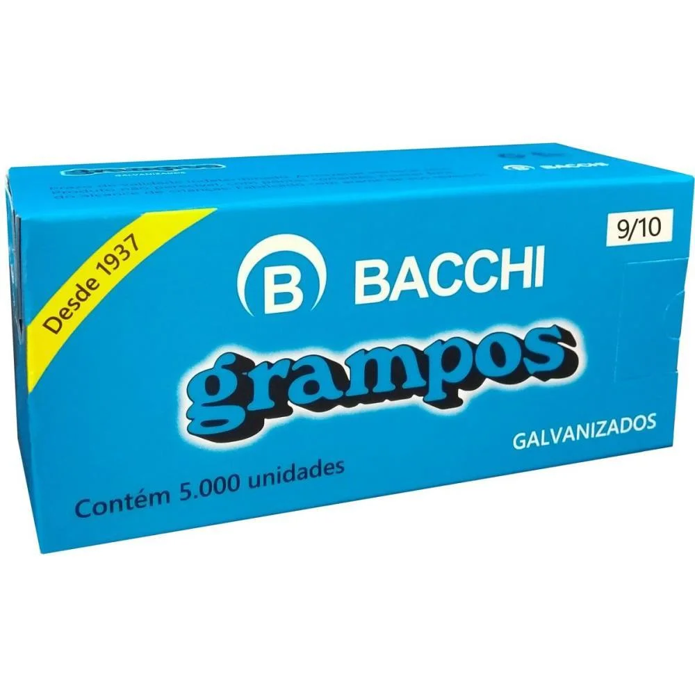 Grampo Para Grampeador 9/10 Galvanizado 5000 Grampos Bacchi (Caixa) - imagem 4