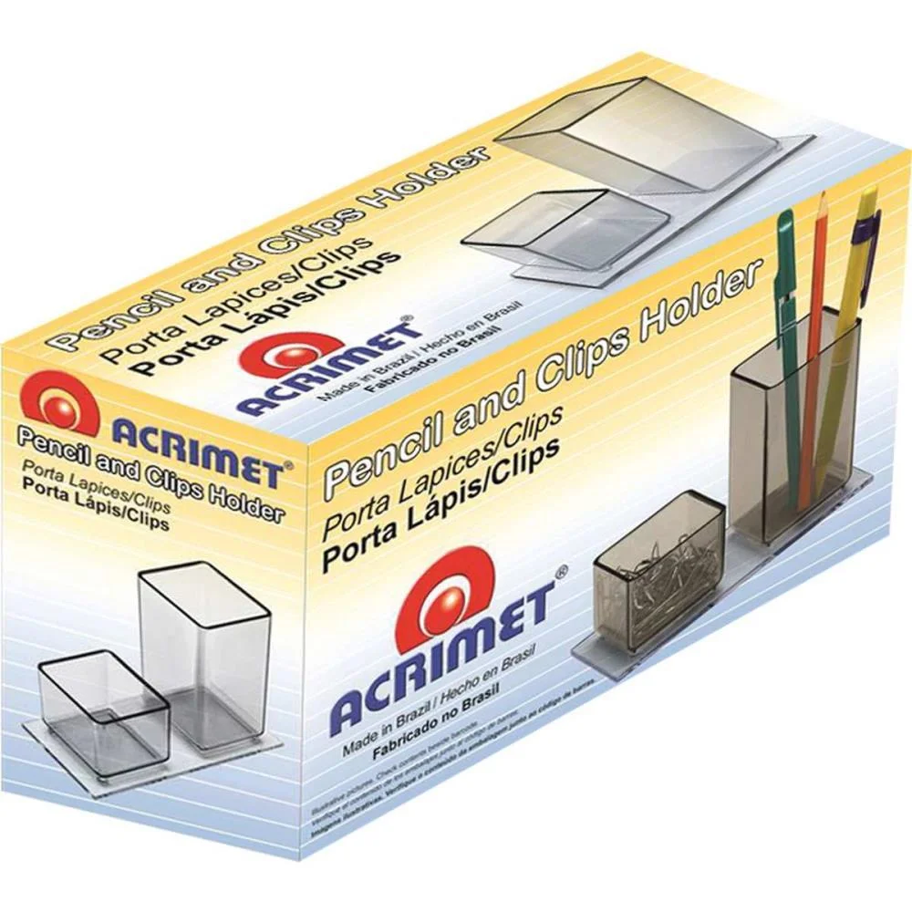 Acessorio Para Mesa Lapis/Clips Acrilico Fume Acrimet - imagem 2