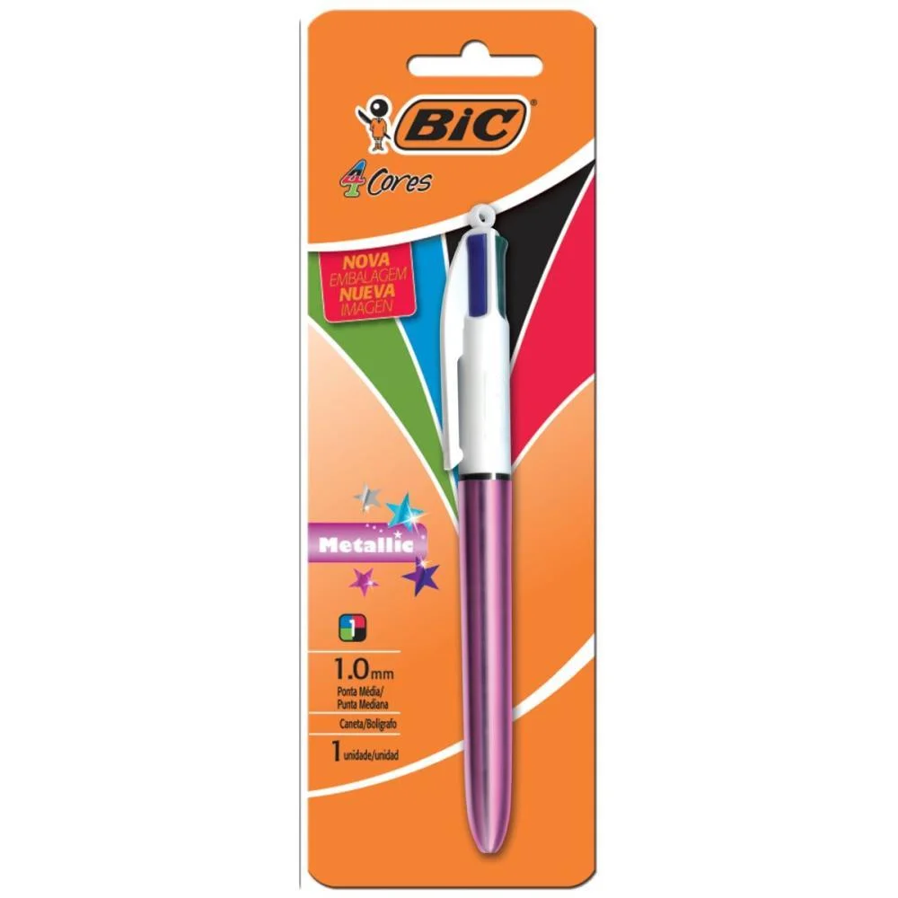 Caneta Esferografica Bic 4 Cores Metallic Corpo Rs Bic (Bl.c/01) - imagem 2