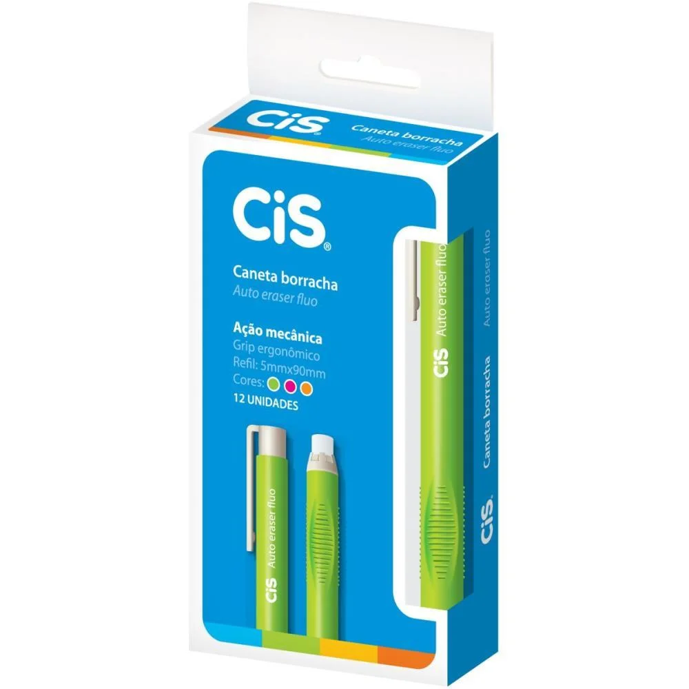 Borracha Caneta Cis Er-20 Auto Eraser Fluor. Sertic (Cx. C/12) - imagem 3