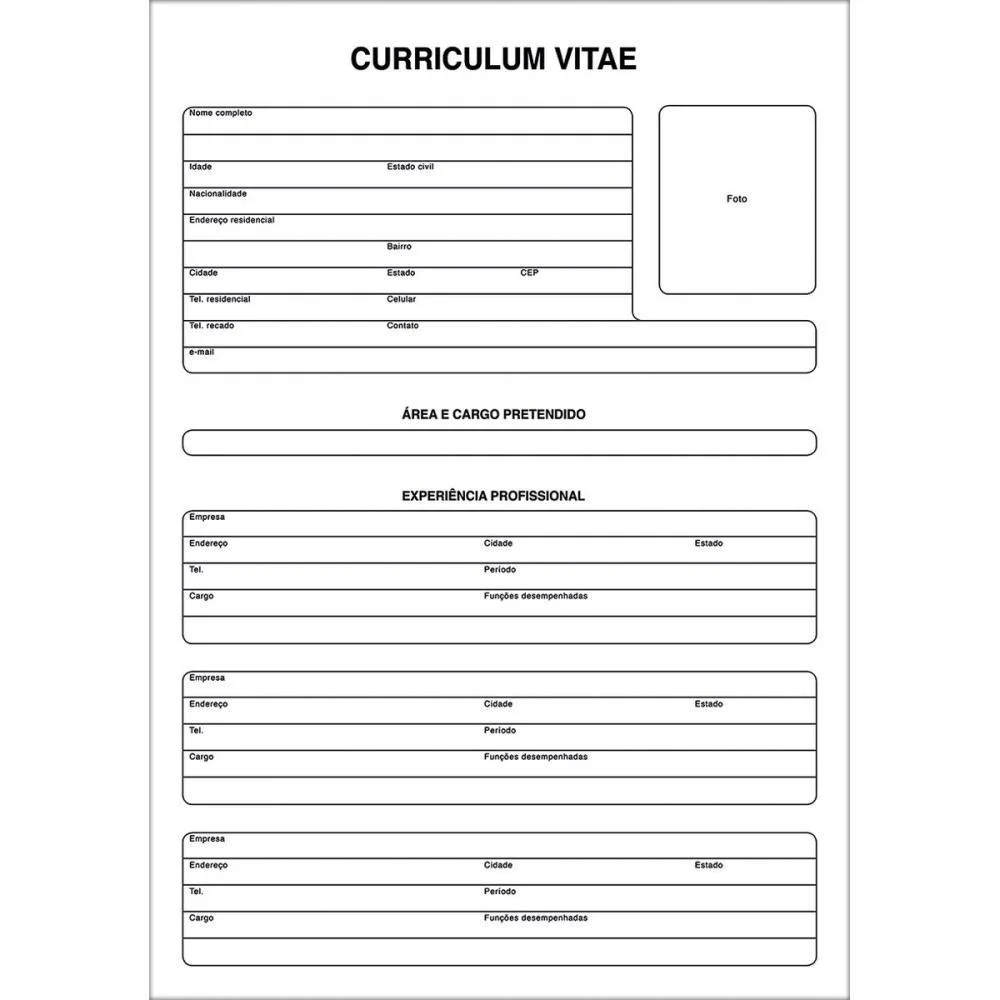 Impresso Administrativo Curriculum 50 Folhas Unica Tilibra (Pct.c/05) - imagem 4