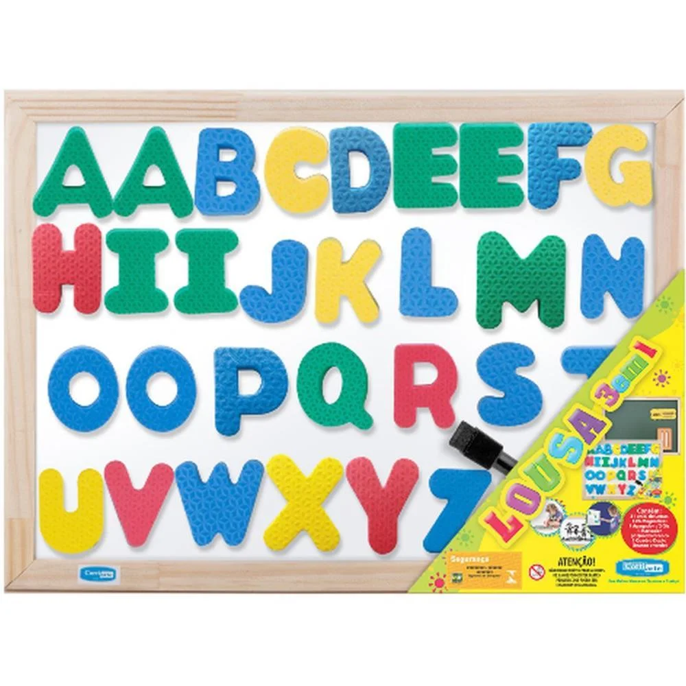 Lousa Infantil 3X1 Abc 5Cm 40X30Cm Mag.bc/Vd Cortiarte - imagem 4