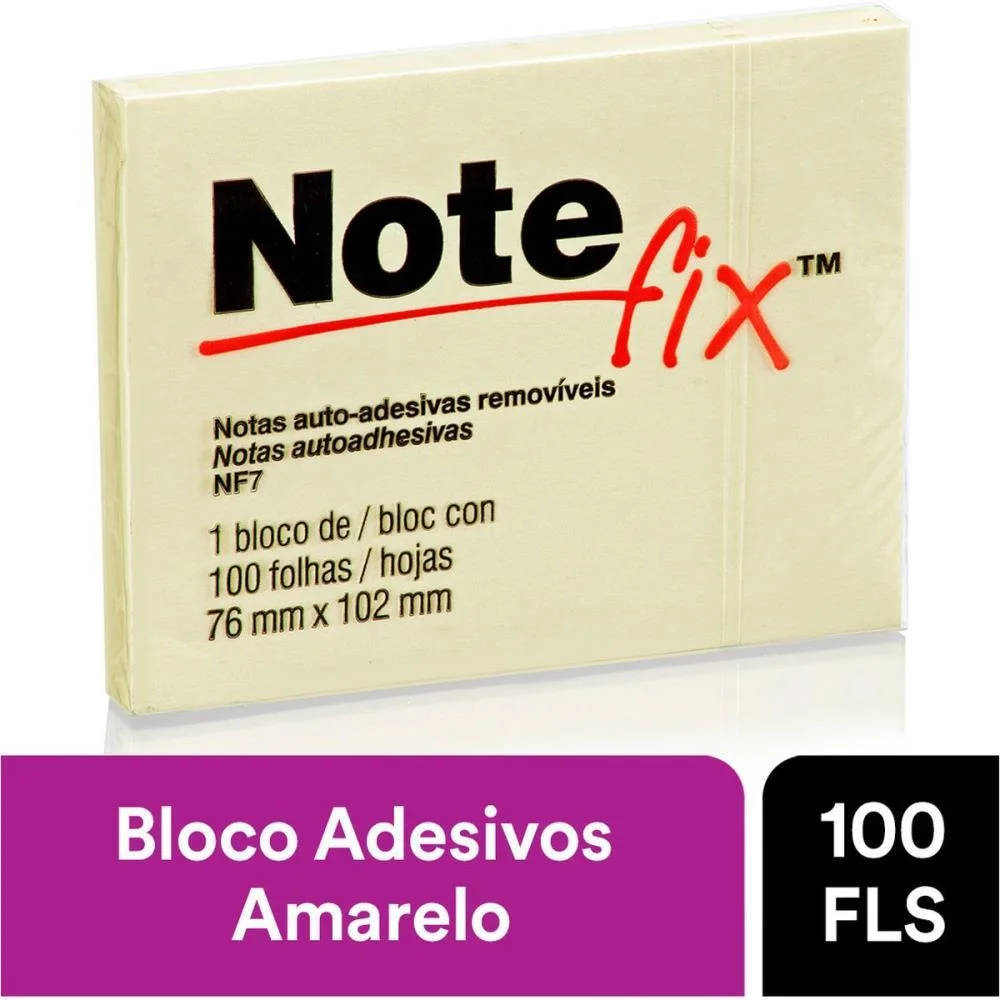 Bloco De Recado Autoadesivo Notefix 100F. 76Mmx102Mm Amare 3M - imagem 4