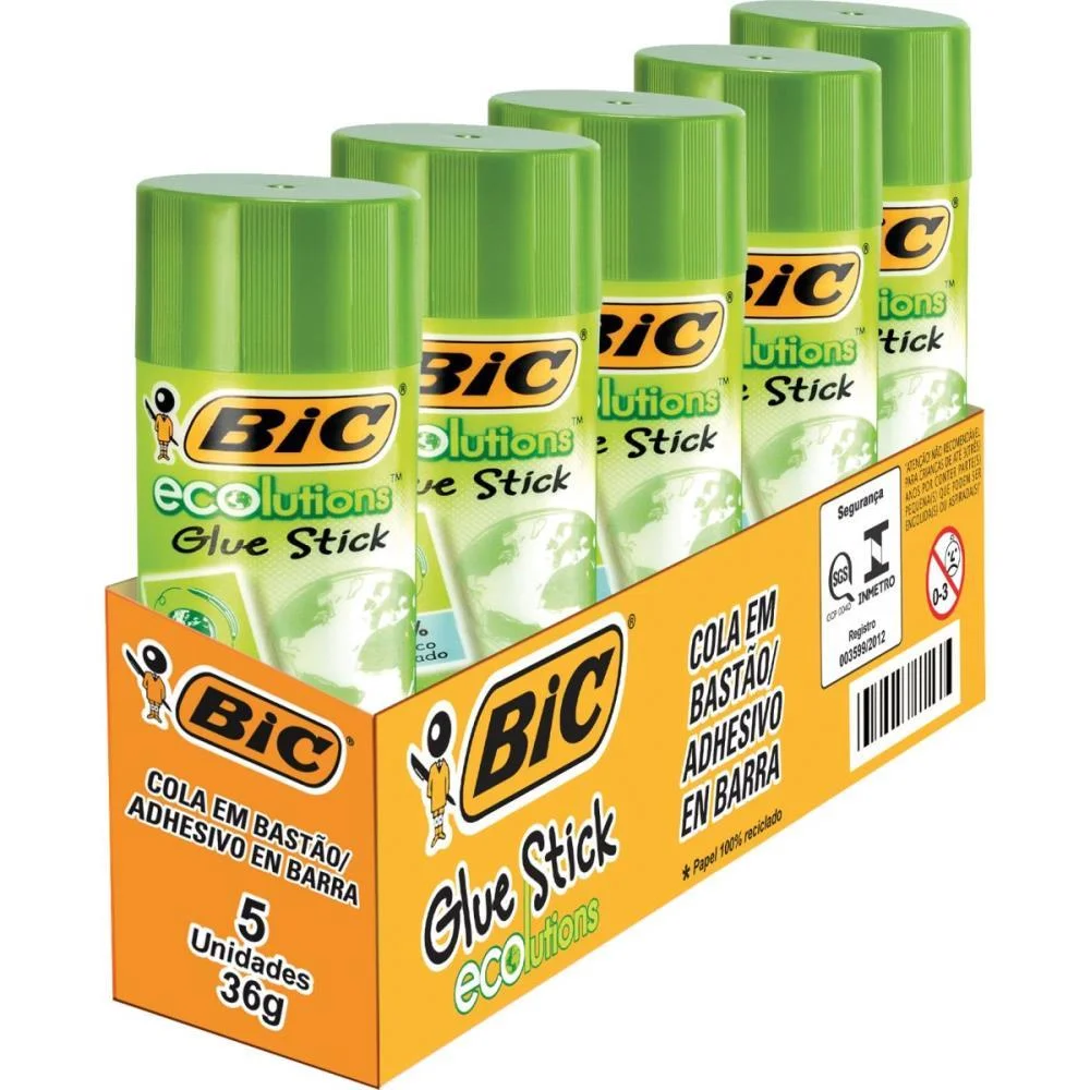 Cola Em Bastao Ecolutions 36G Bic (Pct.c/05) - imagem 2