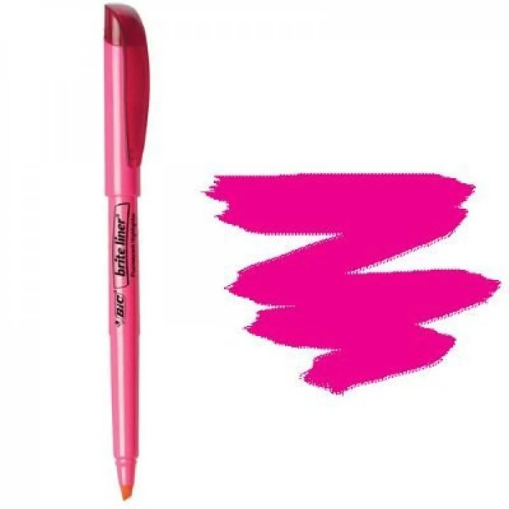 Caneta Marca Texto Marking Rosa Bic (Cx.c/12) - imagem 5