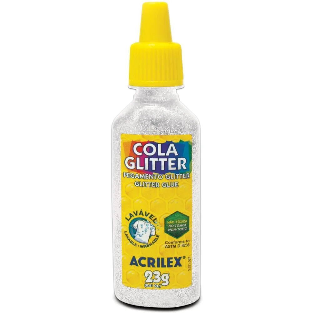 Cola Com Glitter Tubo 23G. Cristal Acrilex (Duzia) - imagem 3