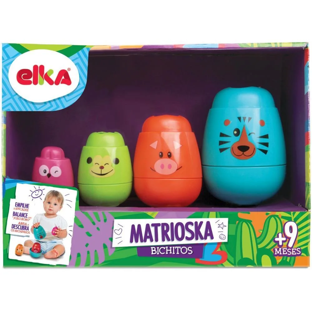 Brinquedo Para Bebe Matrioska Bichitos Elka - imagem 2