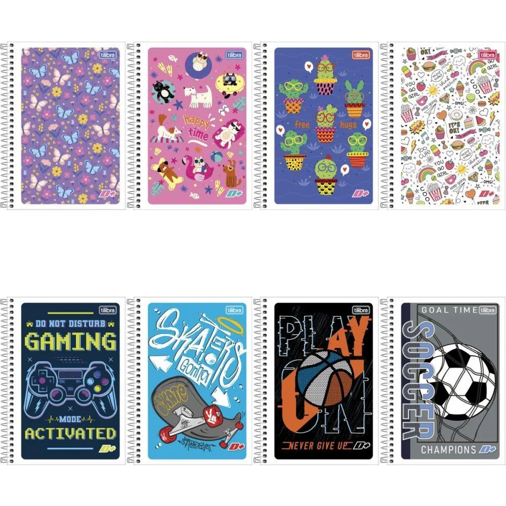 Caderno Espiral Pequeno Flexivel D+ 96 Folhas Masc/Fem. Tilibra (Pct.c/10) - imagem 2