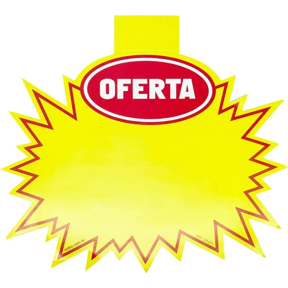 Cartaz Para Marcacao Splash Oferta  Amarelo 23X27Cm Radex (Pct.c/25) - imagem 2