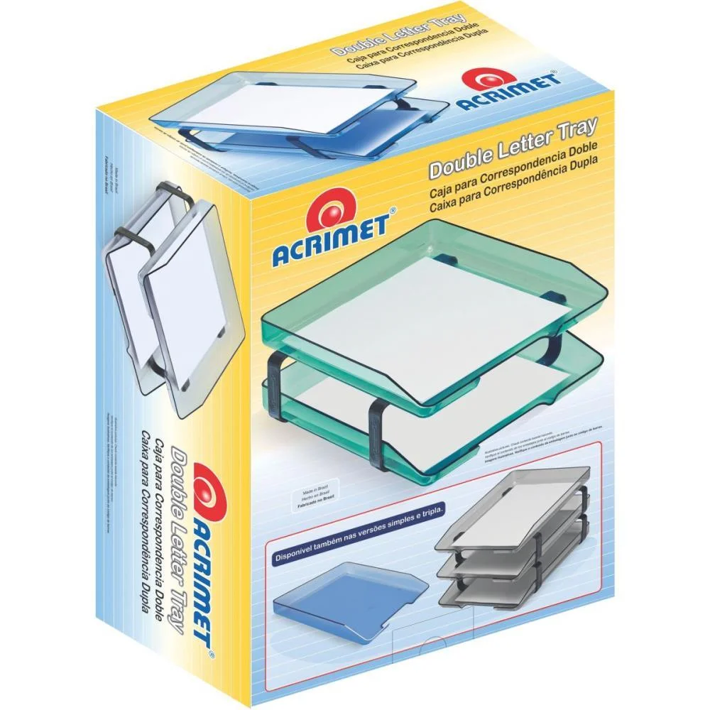 Caixa Correspondencia Tripla Acrilica Classic Cristal Acrimet - imagem 4