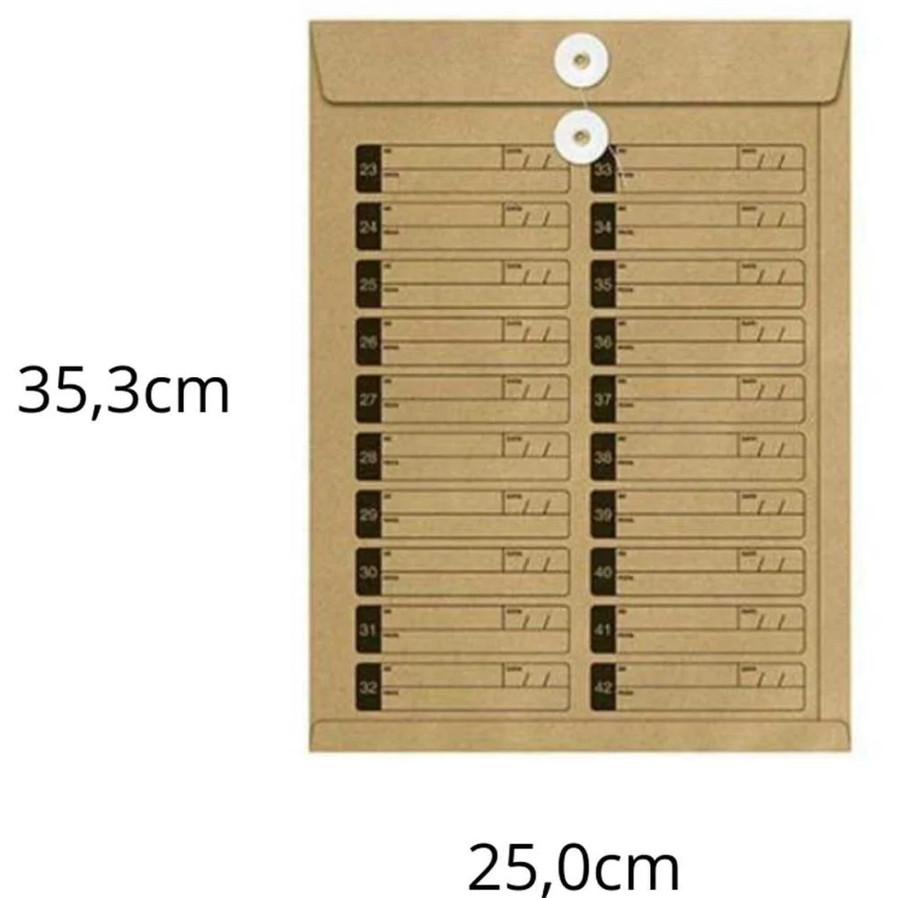 Envelope Saco Natural Vai-Vem C/Ilhos 250X353 Kn35V Scrity (Cx.c/100) - imagem 3