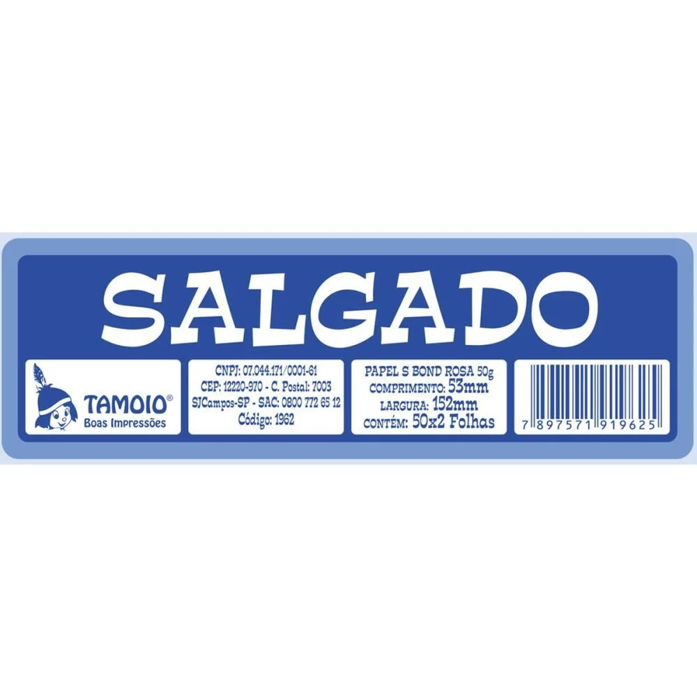 Impresso Talao Ficha Salgado 50X2 53Mmx152Mm Tamoio (Pct.c/10) - imagem 3