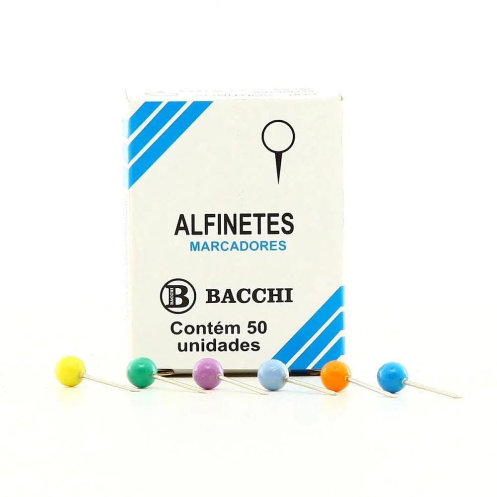 Alfinete Mapa Colorido Cx.c/50Pcs. Bacchi (Pct.c/10) - imagem 3