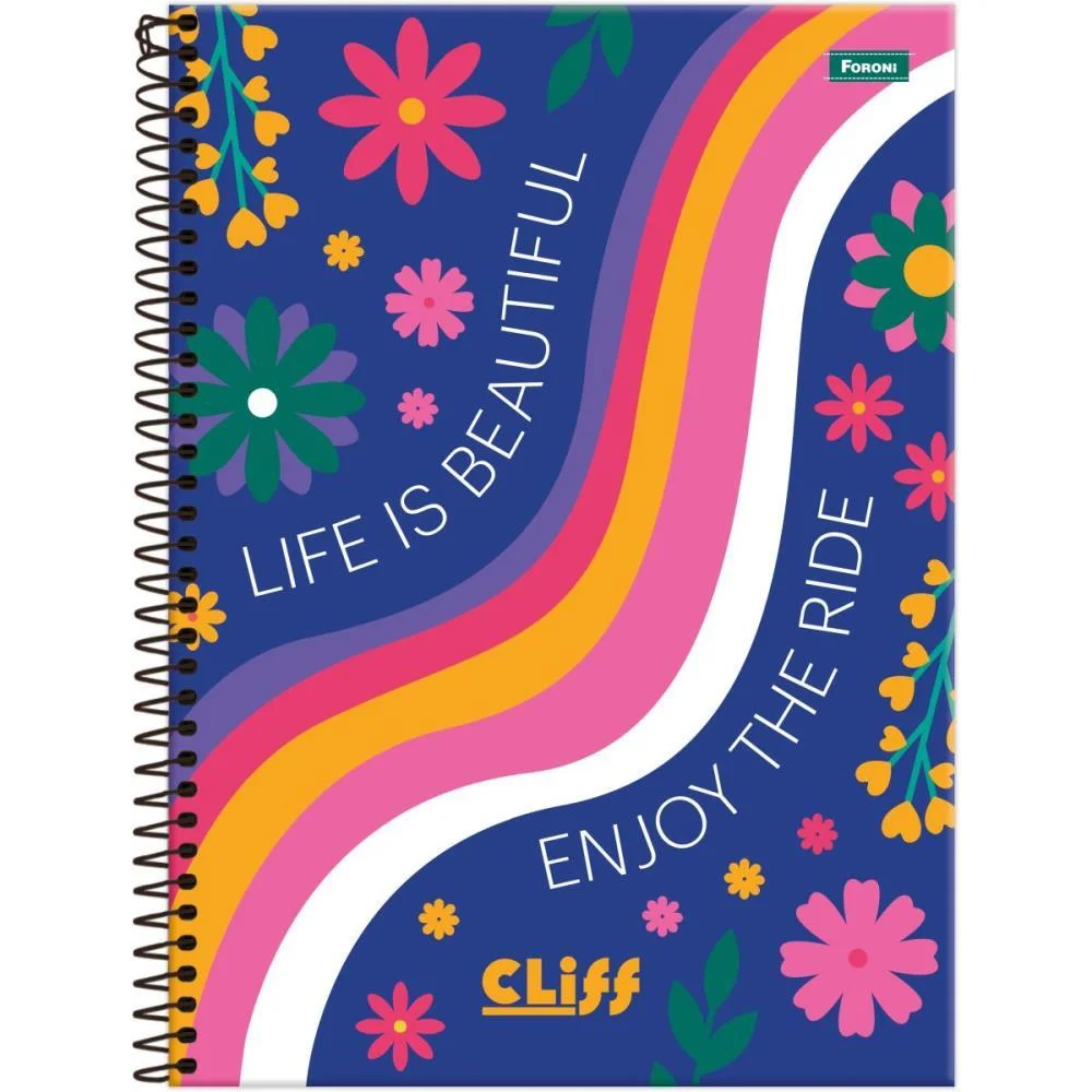 Caderno Espiral Pequeno Capa Dura Cliff Feminino 80Fls. Foroni (Pct.c/05) - imagem 2