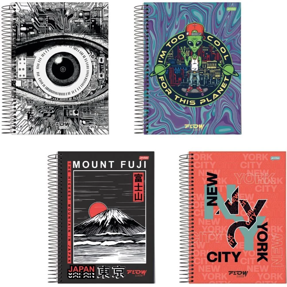 Caderno 20X1 Capa Dura Flow 320Fls. Jandaia (Pct.c/02) - imagem 2