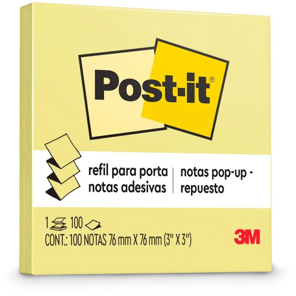 Bloco De Recado Post-It Pop Up Refil Rr330 76X76 Amar. 3M - imagem 3
