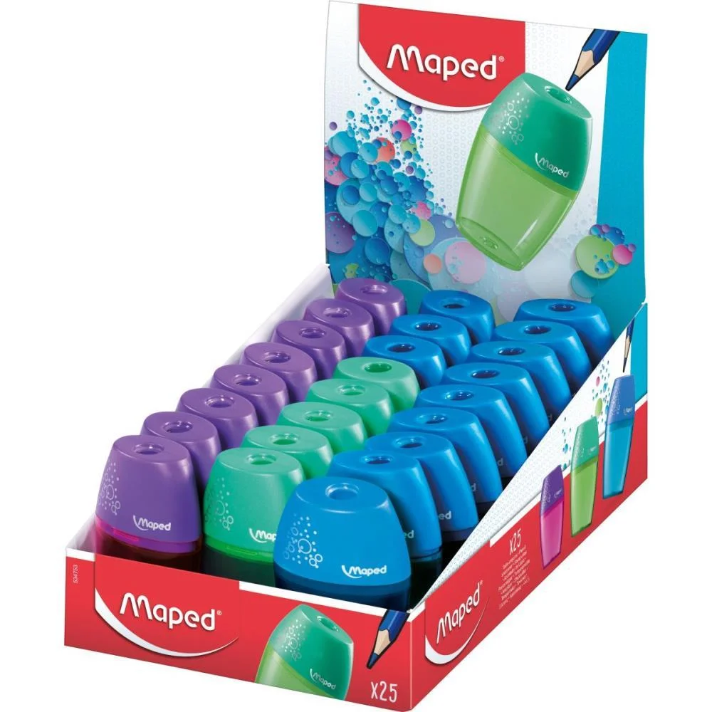 Apontador Com Deposito Shaker 1Furo Gd Plastico Sort. Maped (Cx.c/25) - imagem 2