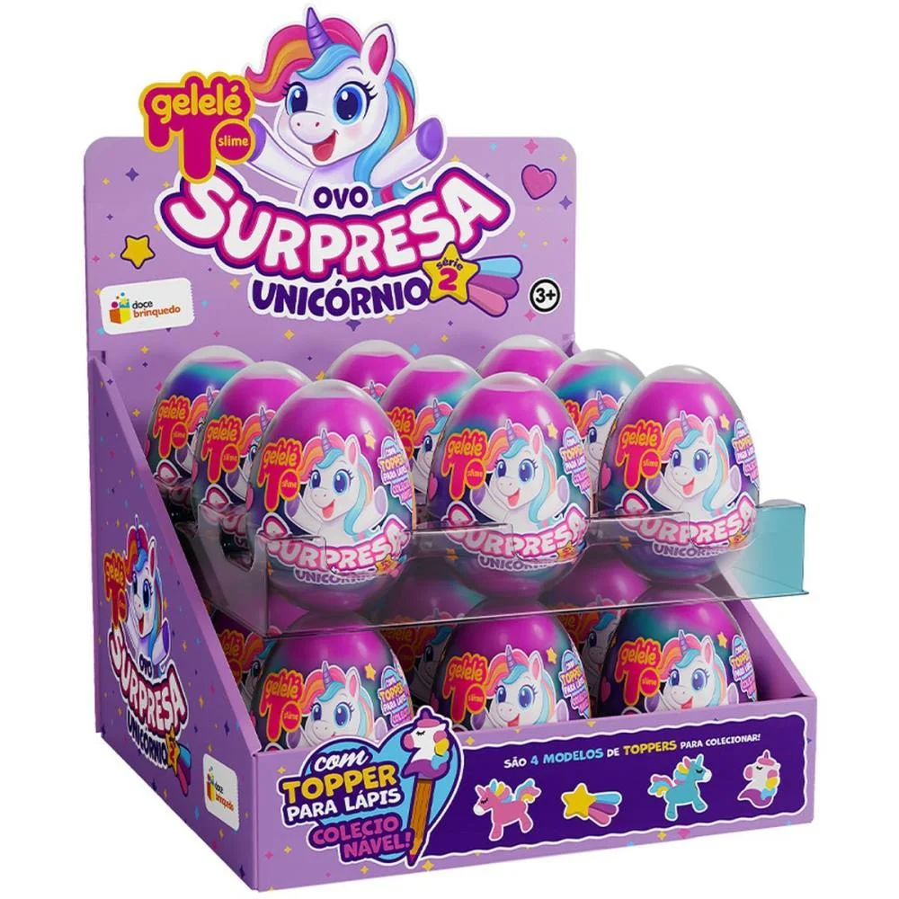 Slime Ovo Surpresa Unicornio Doce Brinquedo C/ 18 Unidades - imagem 2