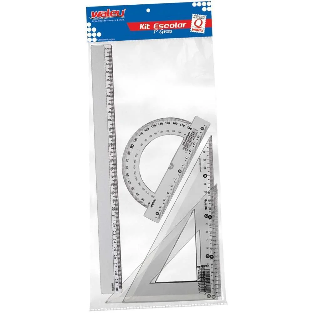Conjunto Para Desenho Reg30Cm+Esq45+Esq60+Transf180 Maxcril (Blister) - imagem 3