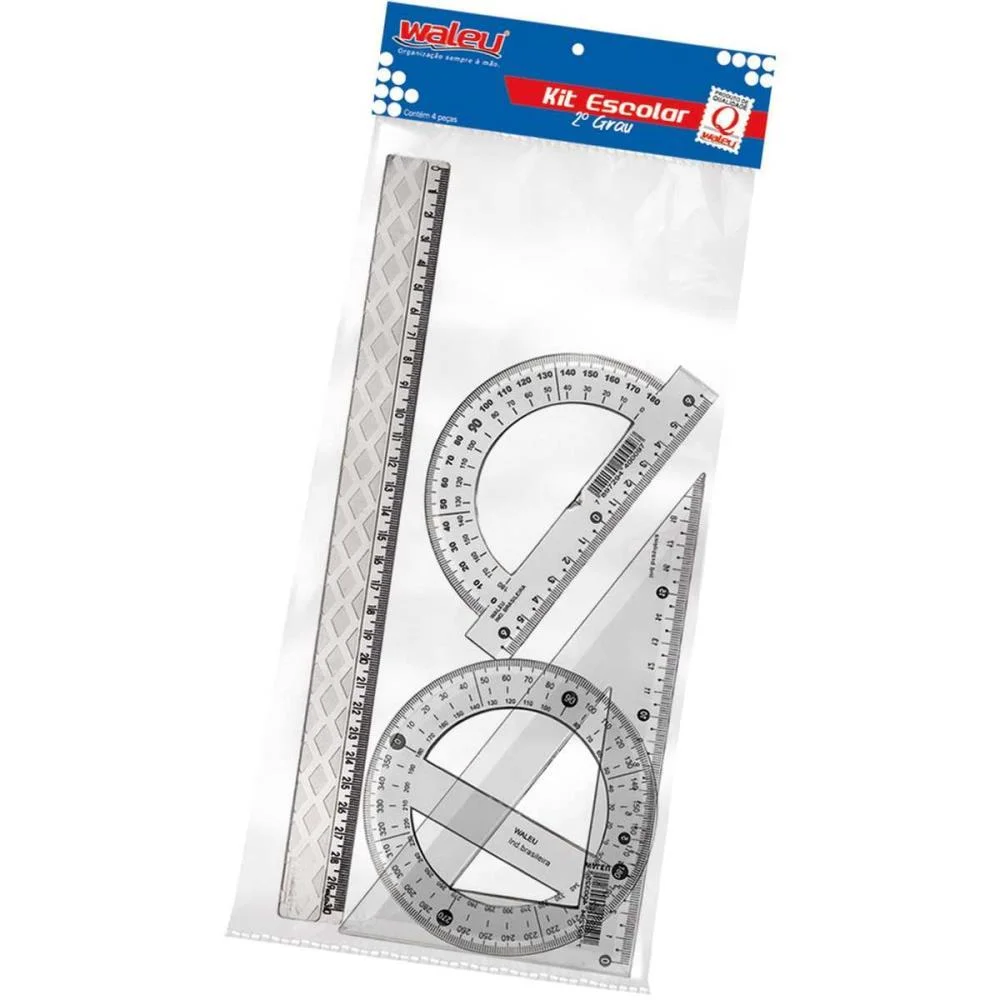 Conjunto Para Desenho Reg30Cm+Esq60+Tran180+Trans360 Maxcril (Blister) - imagem 2