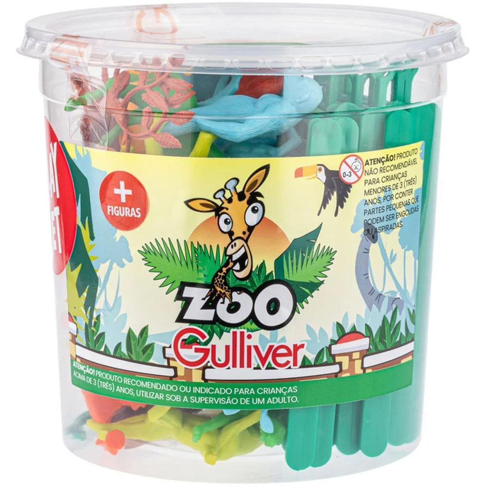 Miniatura Colecionavel Zoologico Playset C/Arvores Gulliver (Balde) - imagem 3