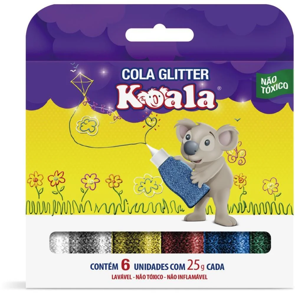 Cola Com Glitter Koala 6 Cores Delta (Estojo) - imagem 3