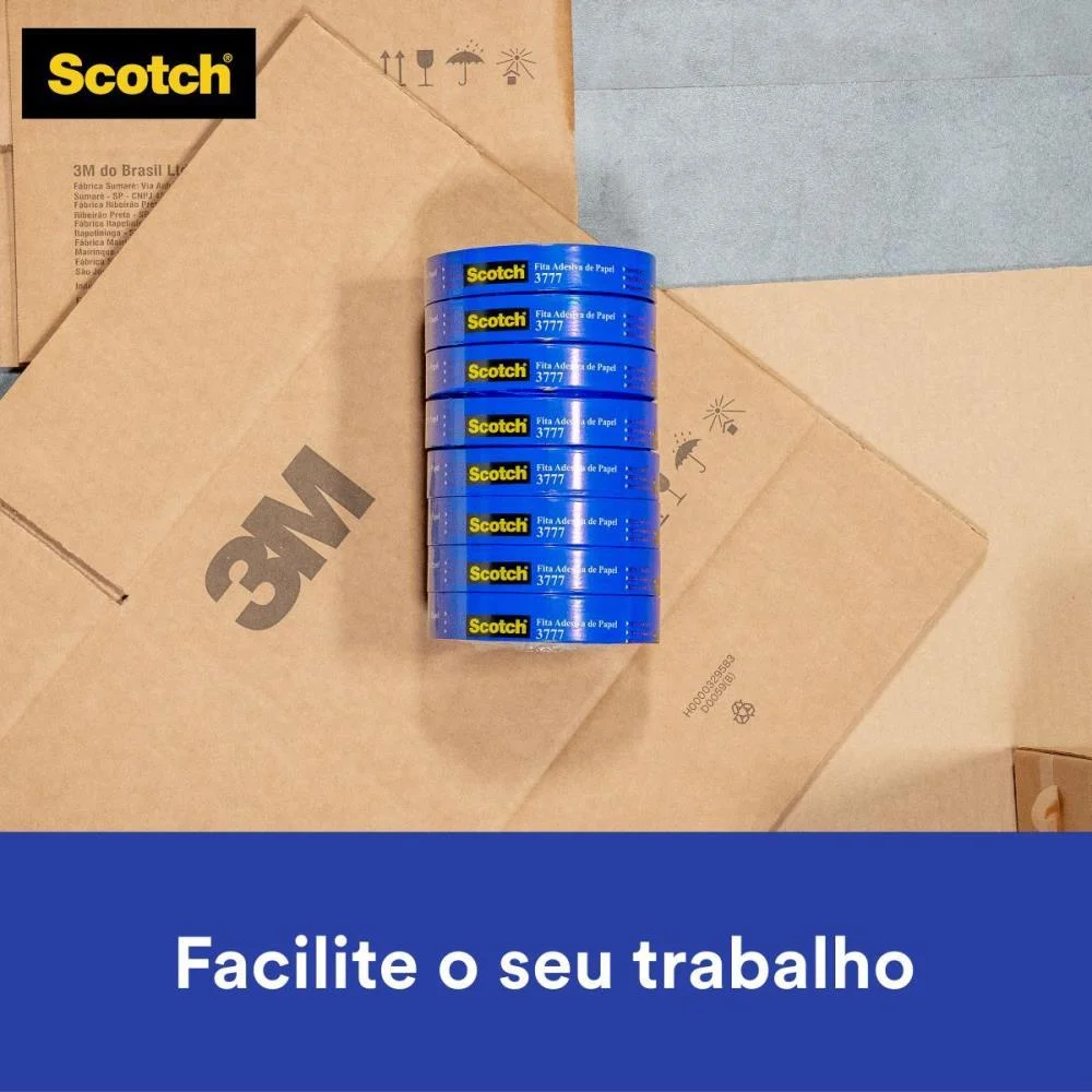 Fita Para Empacotamento Papel Liso 3777 38Mmx10M Marr. 3M (Pct.c/06) - imagem 4
