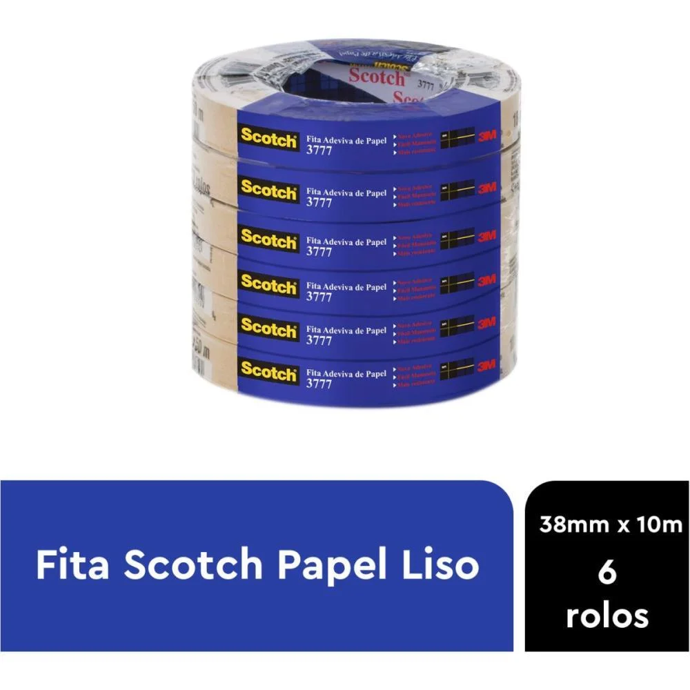 Fita Para Empacotamento Papel Liso 3777 38Mmx10M Marr. 3M (Pct.c/06) - imagem 8
