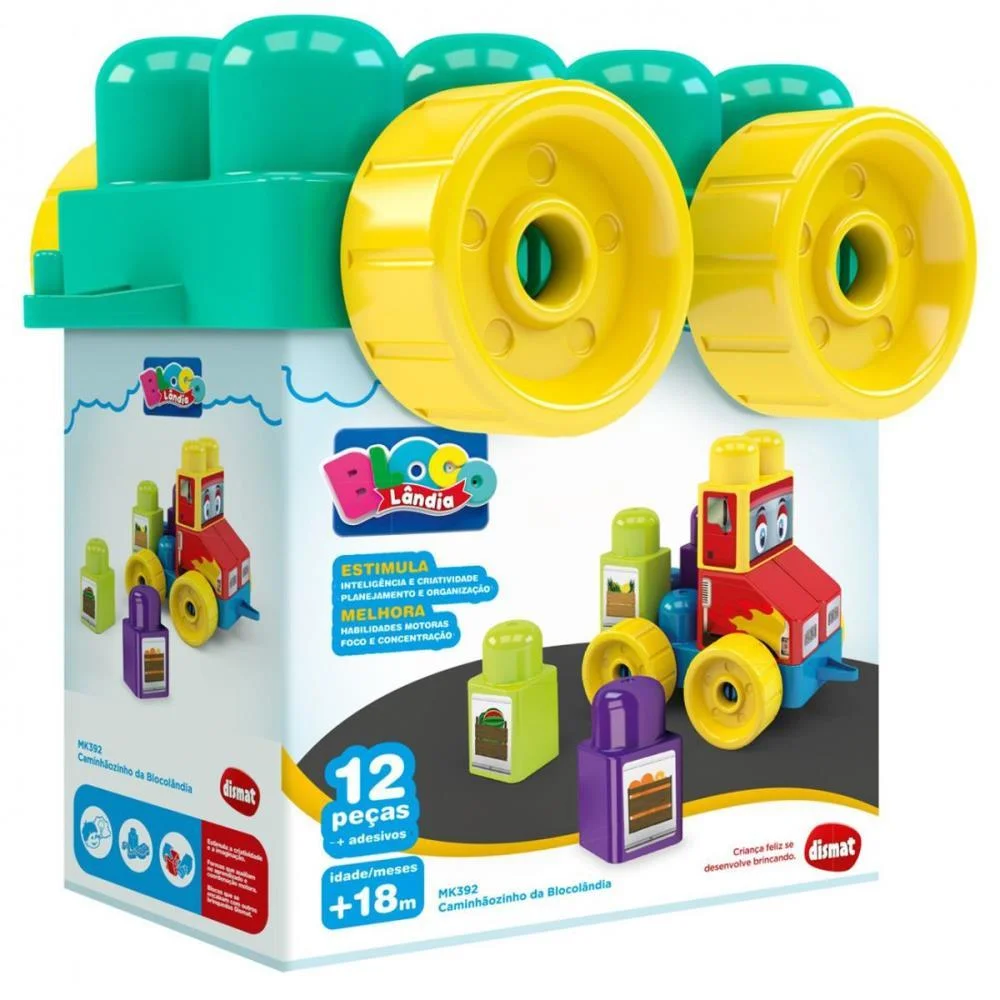 Brinquedo Para Montar Caminhaozinho Da Blocolandia Dismat - imagem 2