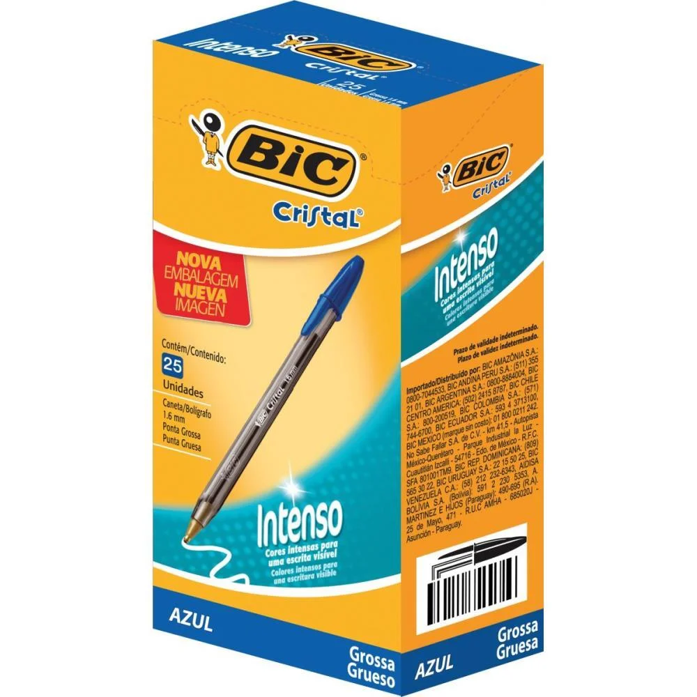 Caneta Esferografica Cristal Bold Azul Bic (Cx.c/25) - imagem 3