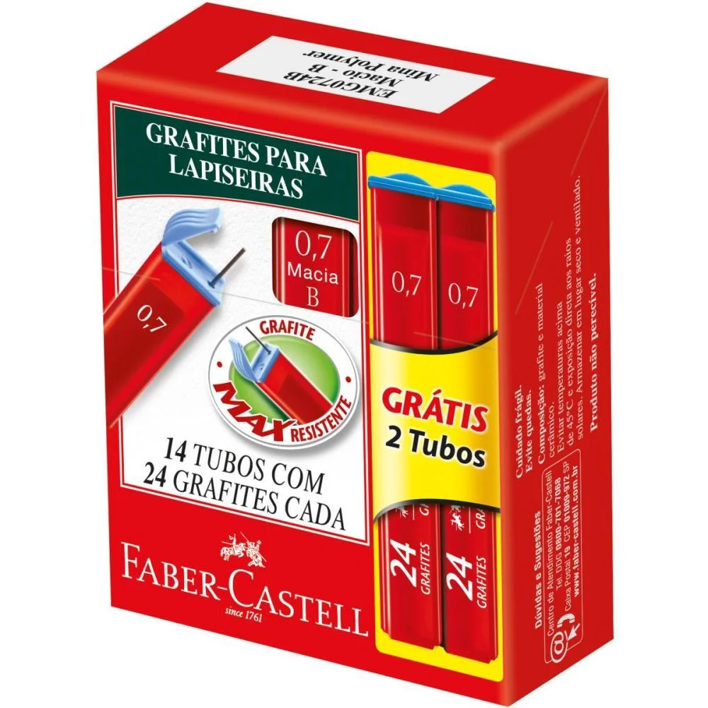 Grafite 0.7Mm Polymer B 14Tb X 24Mn Faber-Castell (Cx.c/14) - imagem 3
