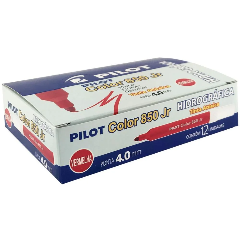 Caneta Hidrografica Color 850L Junior Vermelho Pilot (Cx.c/12) - imagem 2