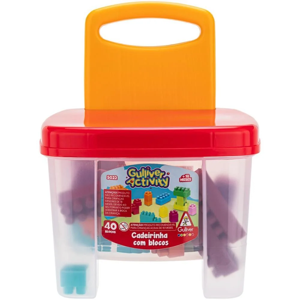 Brinquedo Para Montar Cadeira Com Blocos 40Peças Gulliver - imagem 3