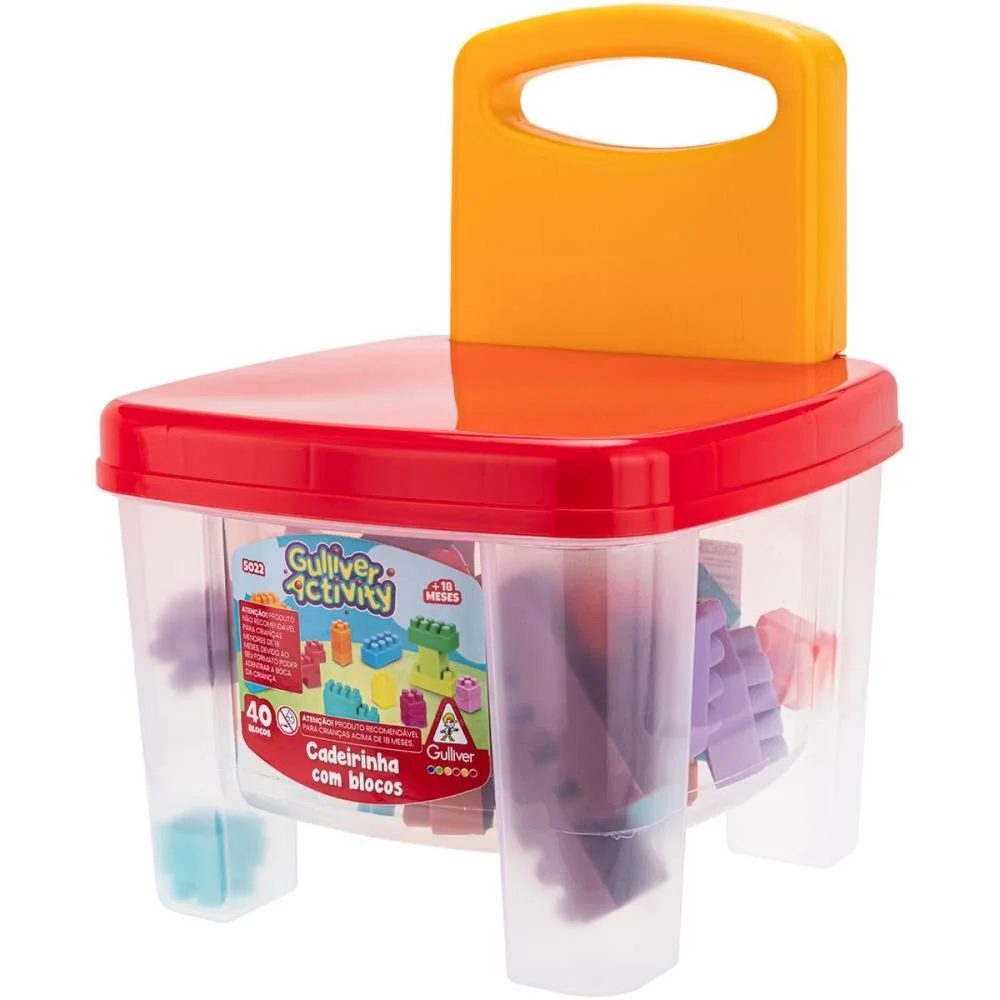 Brinquedo Para Montar Cadeira Com Blocos 40Peças Gulliver - imagem 4