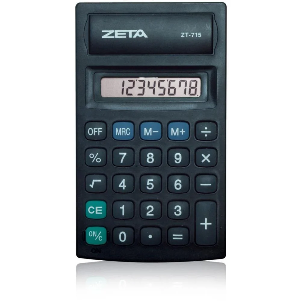 Calculadora De Bolso 8 Dig. Pilha Aa Preta Procalc - imagem 2